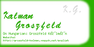kalman groszfeld business card